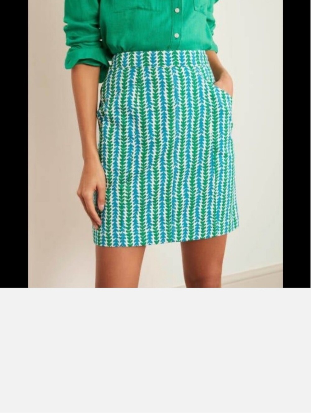 Boden Skirt Rich Emerald, Petal Arrow US Size 6R
